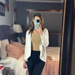 Gap White Gray Open Front Cardigan XS/S